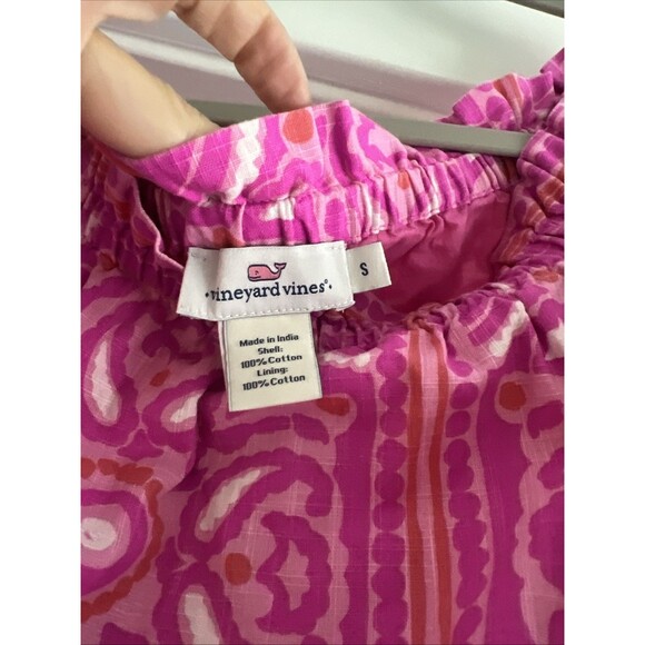 Vineyard Vines Womens Small Off Shoulder Pink White Mini Dress - Picture 4 of 7